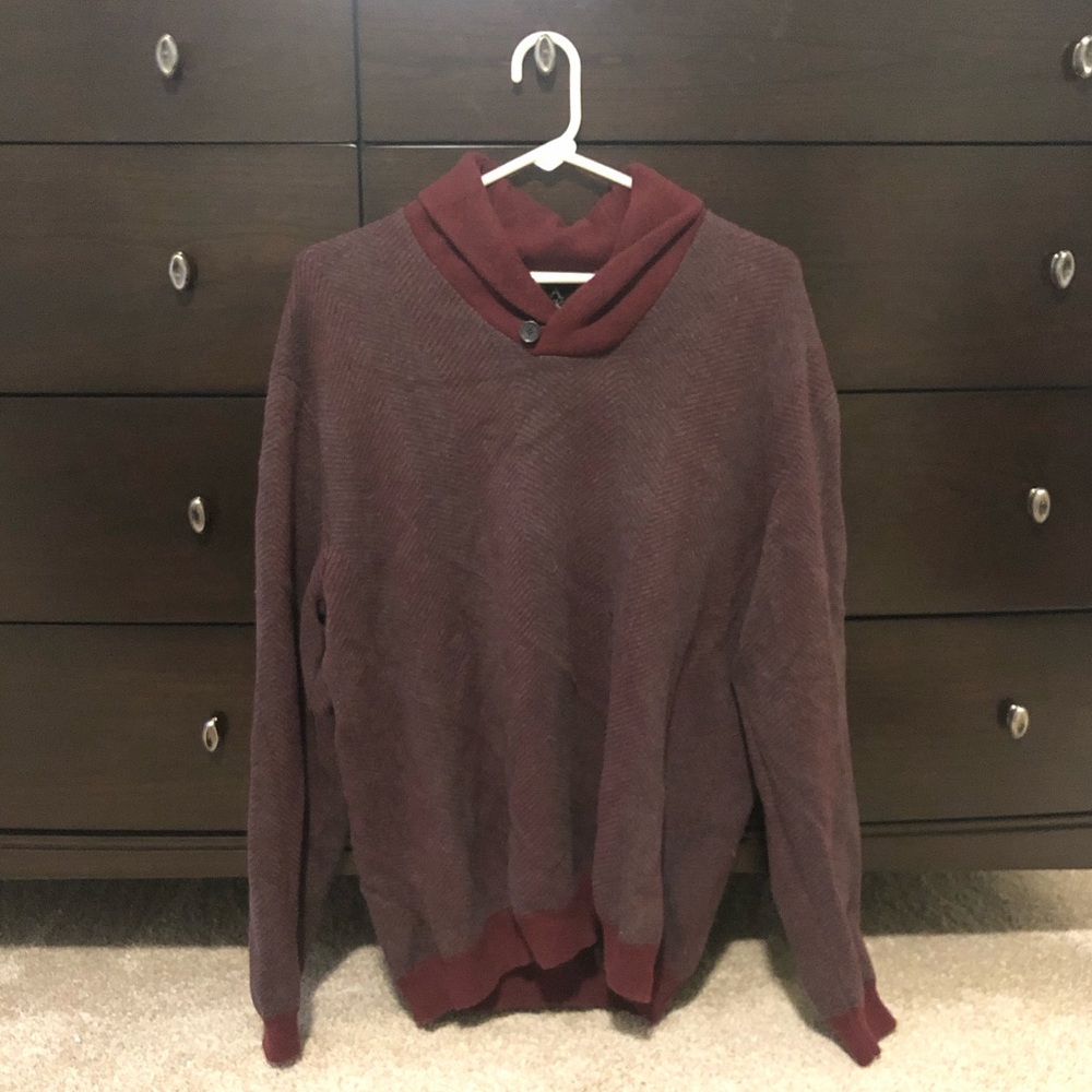 Men’s red and grey sweater